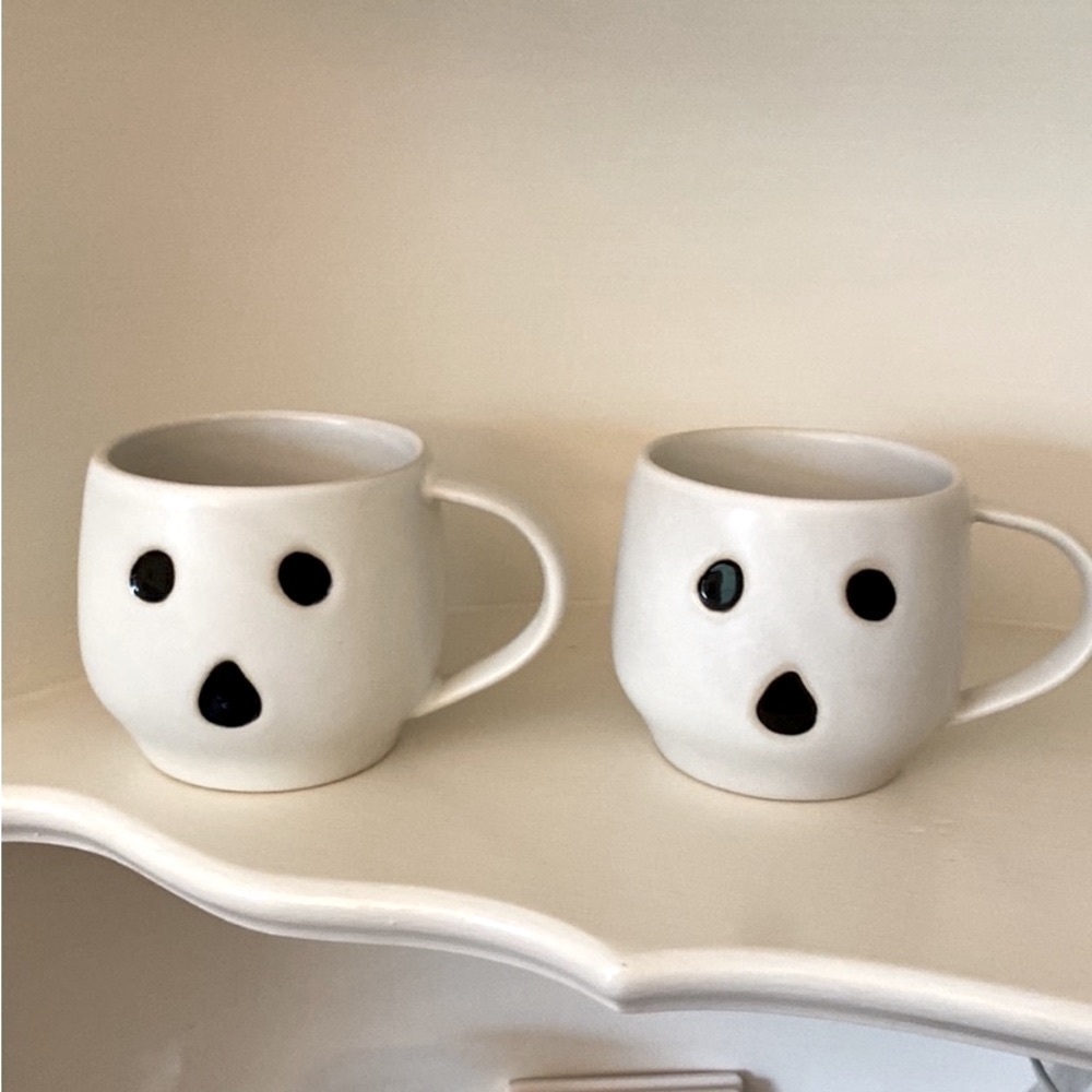 Pottery Barn Boo Gus Mugs NEW Ghost Stoneware Matte Cutest Ever 1 available